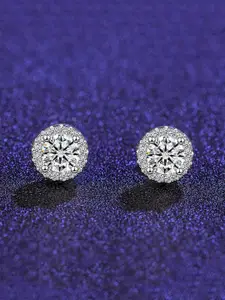 Yellow Chimes Silver-Toned Quirky Silver-Plated Studs Earrings