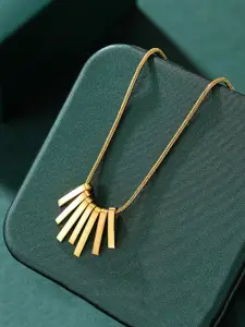 Yellow Chimes Women Gold-Toned Geometric Necklace
