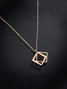 Yellow Chimes Rose Gold Plated Geometric Charm Stainless Steel Pendant