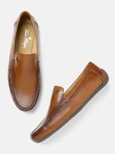 Louis Philippe Men Tan Brown Leather Driving Shoes