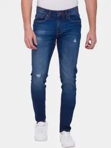 Being Human Men Blue Regular Fit Mildly Distressed Heavy Fade Jeans