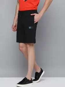 one8 x PUMA Men Black Virat Kohli Logo Printed Slim Fit Shorts