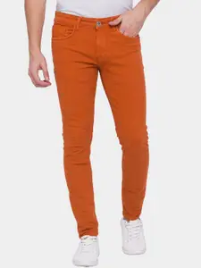 Being Human Men Orange Regular Fit Cotton Jeans