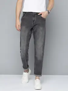 Mast & Harbour Men Grey Carrot Fit Light Fade Stretchable Jeans