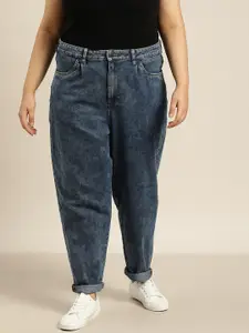 Sztori Women Plus Size Light Fade Slouchy Fit Stretchable Jeans