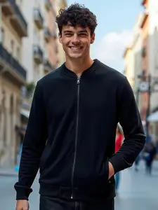 Bewakoof Men Black Fleece Sweatshirt