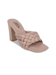 SHUZ TOUCH Nude-Coloured Block Sandals
