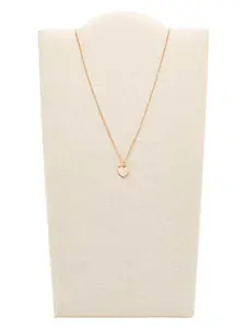 Fossil Women Rose Gold-Plated Heart Necklace