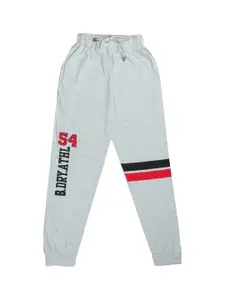 TODD N TEENS Boys Grey Printed Pure Cotton Joggers