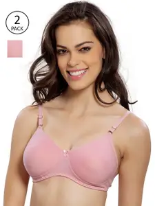 Lady Love Pack Of 2 Pink Cotton Bra