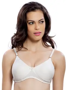 Lady Love Pack Of 2 White Solid Non Padded T Shirt Bra