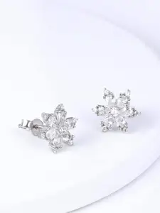 GIVA 925 Silver Flowery Snowflake Studs