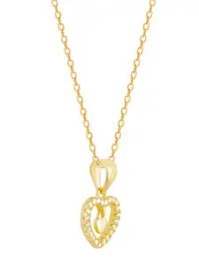 GIVA 925 Sterling Silver 18k Gold Plated Love Droplet Pendant With Link Chain