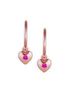 GIVA 925 Sterling Silver Rose Gold Plated Interlocked Hearts Earrings