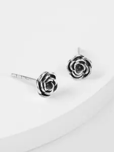 GIVA 925 Sterling Silver Oxidised Bloom Earrings