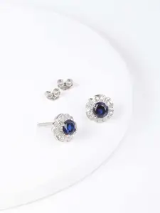 GIVA 925 Silver Royal Blue Bloom Studs