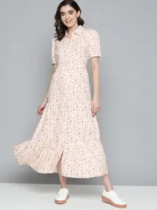 Mast & Harbour Floral Shirt Tiered Dress