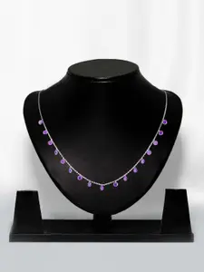 GIVA 925 Sterling Silver Rhodium Plated Purple Fantasy Necklace