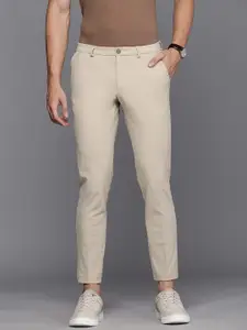 Louis Philippe Ath.Work Louis Philippe Ath Work Men Khaki Comfort Tapered Fit Low-Rise Trousers