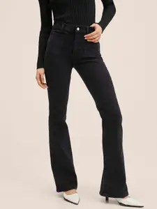 MANGO Women Black Flared Fit Stretchable Jeans