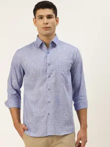 JAINISH Men Blue Linen Smart Regular Fit Pure Cotton Casual Shirt