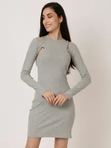 NoBarr Women Grey Bodycon Dress