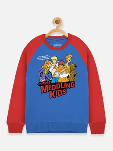Kids Ville Boys Red & Blue Scooby Doo Printed Sweatshirt