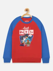 Kids Ville Boys Red Tom & Jerry Printed Sweatshirt