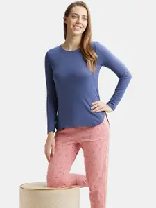 Jockey Micro Modal Cotton Relaxed Fit Solid Round Neck Full Sleeve T-Shirt