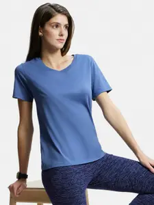 Jockey Women Blue Cotton T-shirt