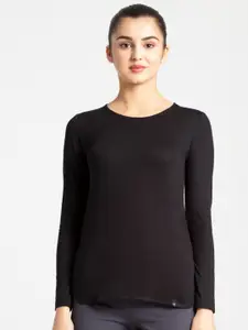Jockey Women Black Solid T-shirt