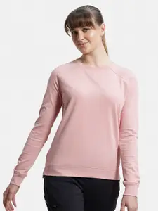Jockey Cotton Rich French Terry Fabric Solid Sweatshirt with Raglan Sleeve Styling