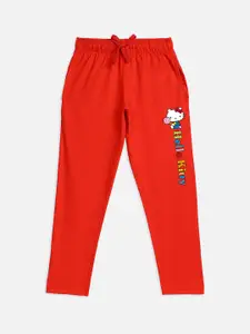 Kids Ville Girls Red Hello Kitty Printed Lounge Pants