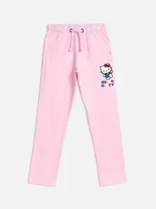Kids Ville Girls Pink Hello Kitty Printed Lounge Pants