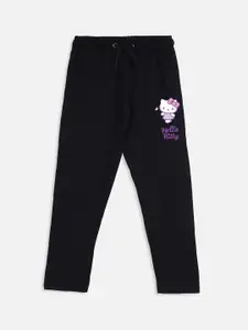 Kids Ville Girls Black Hello Kitty Printed Lounge Pants