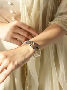 Fida Set Of 2 Oxidised Silver-Plated Bangles