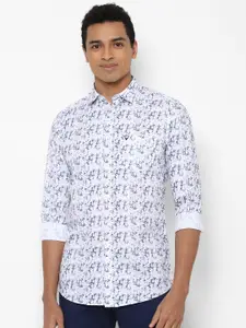 Allen Solly Men White Slim Fit Printed Pure Cotton Casual Shirt