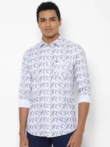 Allen Solly Men White Slim Fit Pure Cotton Printed Casual Shirt