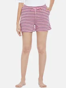 Dreamz by Pantaloons Women Pink Striped Cotton Lounge Shorts