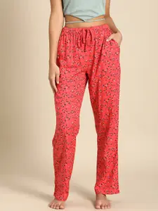 Dreamz by Pantaloons Women Coral Floral Print Lounge Pants