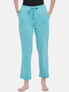 Dreamz by Pantaloons Woman Green Striped Lounge Pants