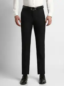 Peter England Men Black Slim Fit Trousers
