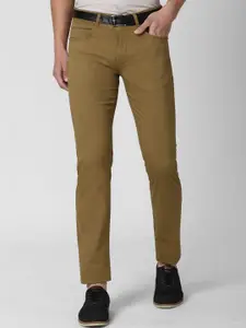 Peter England Casuals Men Brown Slim Fit Chinos Trousers