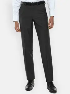 Van Heusen Men Black Regular Fit Trousers