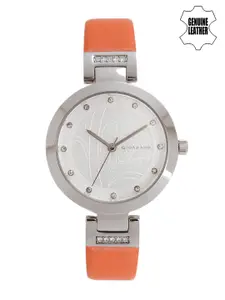 GIORDANO Women Silver-Toned Embellished Analogue Watch 2784-03