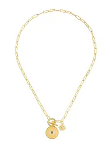 Moon Dust Gold-Plated & White CZ Studded Evil Eye Necklace