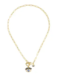 Moon Dust Gold-Plated & Black Brass Necklace