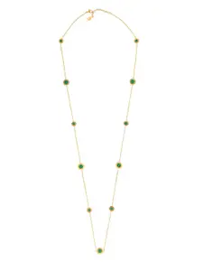 Moon Dust Gold-Toned & Green Brass Gold-Plated Necklace