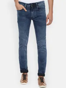 Louis Philippe Jeans Men Navy Blue Slim Fit Heavy Fade Jeans