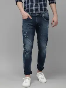 Voi Jeans Men Blue Skin Tight Skinny Fit Mildly Distressed Heavy Fade Stretchable Jeans